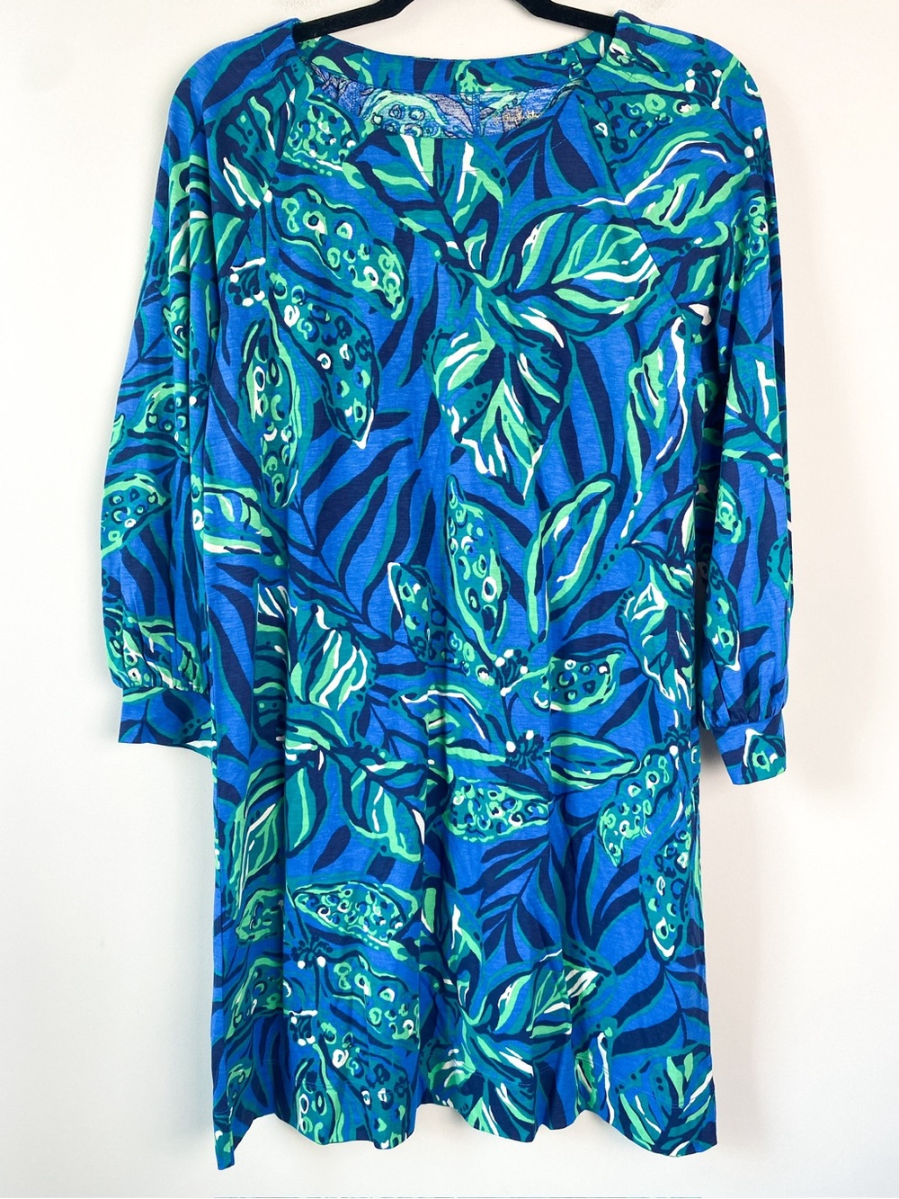 NWT Lilly Pulitzer Womens Elianna Dress M Indigo Breeze Shady Gators 3/4 Sleeve